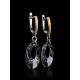 Crystal Dangle Earrings In Gold Plated Silver The Fame, image , picture 3