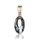 Black Crystal Pendant In Gold Plated Silver The Fame, image , picture 4
