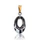 Black Crystal Pendant In Gold Plated Silver The Fame, image 