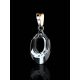 Black Crystal Pendant In Gold Plated Silver The Fame, image , picture 2