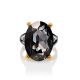 Bold Black Crystal Cocktail Ring In Gold Plated Silver The Fame, Ring Size: 8 / 18, image , picture 3