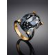 Bold Black Crystal Cocktail Ring In Gold Plated Silver The Fame, Ring Size: 10 / 20, image , picture 2