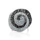Silver Cocktail Ring With Black And White Crystals The Jungle, Ring Size: 7 / 17.5, image , picture 3