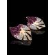 Gold-Plated Earrings With Pink And White Crystals The Jungle, image , picture 2