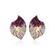 Gold-Plated Earrings With Pink And White Crystals The Jungle, image , picture 3