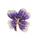 Gold-Plated Floral Ring With Lilac Crystals The Jungle, Ring Size: 8.5 / 18.5, image , picture 3