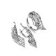 Leaf Shape Golden Earrings With Diamonds, image , picture 4