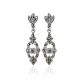 Elegant Silver Dangle Earrings With Marcasites The Lace, image 