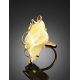 Natural Cloudy Amber Golden Ring The Rialto, Ring Size: Adjustable, image , picture 2