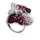 Multicolor Crystal Cocktail Ring In Silver The Eclat, Ring Size: 10 / 20, image 