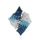 Sterling Silver Pendant With Blue And White Crystals The Eclat, image 