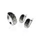 Sterling Silver Band Ring With Black And White Crystals The Eclat, Ring Size: 7 / 17.5, image , picture 5