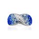 Silver Band Ring With Multicolor Crystals The Eclat, Ring Size: 10 / 20, image , picture 4