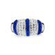 Silver Cocktail Ring With Blue And White Crystals The Eclat, Ring Size: 6 / 16.5, image , picture 4