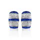 Silver Latch Back Earrings With Blue And White Crystals The Eclat, image , picture 4