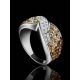 Silver Band Ring With Two Toned Crystals The Eclat, Ring Size: 9.5 / 19.5, image , picture 2