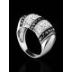 Sterling Silver Cocktail Ring With Black And White Crystals The Eclat, Ring Size: 8 / 18, image , picture 2
