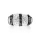Sterling Silver Cocktail Ring With Black And White Crystals The Eclat, Ring Size: 6 / 16.5, image , picture 4