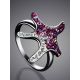 Silver Star Shaped Ring With Purple And White Crystals The Jungle, Ring Size: 6.5 / 17, image , picture 2