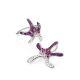 Silver Star Shaped Pendant With Purple And White Crystals The Jungle, image , picture 4