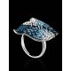 Silver Cocktail Ring With Blue And White Crystals The Eclat, Ring Size: 8 / 18, image , picture 2