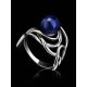 Voluptuous Silver Cocktail Ring With Deep Purple Cultured Pearl The Serene, Ring Size: 6 / 16.5, image , picture 2