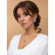 Silver Floral Earrings With Blue And White Crystals The Eclat, image , picture 5
