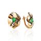 Bold Golden Earrings With Emeralds And Black Diamonds The Oasis, image 