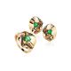 Bold Golden Earrings With Emeralds And Black Diamonds The Oasis, image , picture 3