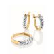 Stylish Golden Earrings With White Diamonds, image , picture 3