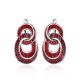 Red Crystal Earrings In Sterling Silver The Eclat, image 