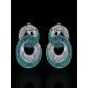 Green And White Crystal Earrings The Eclat, image , picture 2
