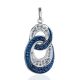 Sterling Silver Pendant With Blue And White Crystals The Eclat, image 