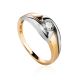 Golden Ring With Solitaire Diamond, Ring Size: 7 / 17.5, image 