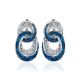 Sterling Silver Earrings With Blue And White Crystals The Eclat, image 