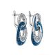 Sterling Silver Earrings With Blue And White Crystals The Eclat, image , picture 3