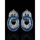 Sterling Silver Earrings With Blue And White Crystals The Eclat, image , picture 2
