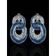 Sterling Silver Earrings With Blue And White Crystals The Eclat, image , picture 2