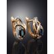 Golden Earrings With Sapphire And Diamonds The Mermaid, image , picture 2