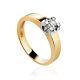 Stylish Golden Ring With Solitaire Diamond, Ring Size: 8 / 18, image 