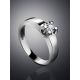 White Gold Statement Ring With Diamond Centerpiece, Ring Size: 7 / 17.5, image , picture 2