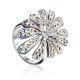 Silver Floral Ring With Chameleon Colored Crystals The Eclat, Ring Size: 10 / 20, image 