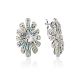 Silver Floral Earrings With Chameleon Colored Crystals The Eclat, image 