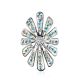 Silver Floral Pendant With Chameleon Colored Crystals The Eclat, image 