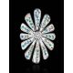 Silver Floral Pendant With Chameleon Colored Crystals The Eclat, image , picture 2