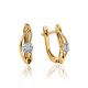 Refined Golden Earrings With Diamonds, image 