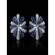 Silver Floral Earrings With Blue And White Crystals The Eclat, image , picture 2