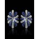 Silver Floral Earrings With Blue And White Crystals The Eclat, image , picture 2
