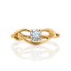 Refined Golden Ring With Solitaire White Diamond, Ring Size: 8 / 18, image , picture 3