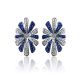 Silver Floral Earrings With Blue And White Crystals The Eclat, image , picture 4
